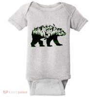 Bear Forest Deer Wilderness Mountains Baby Bodysuit