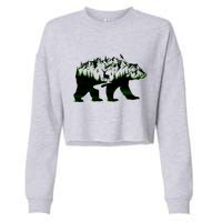 Bear Forest Deer Wilderness Mountains Cropped Pullover Crew
