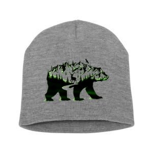 Bear Forest Deer Wilderness Mountains Short Acrylic Beanie