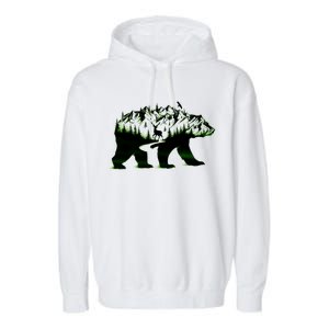 Bear Forest Deer Wilderness Mountains Garment-Dyed Fleece Hoodie