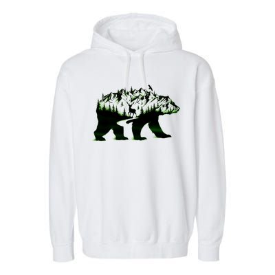 Bear Forest Deer Wilderness Mountains Garment-Dyed Fleece Hoodie