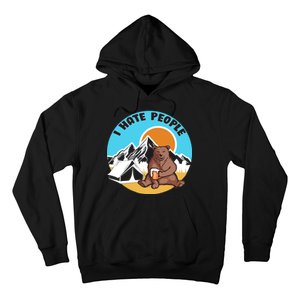 Bear Funny Camping I Hate People Hoodie