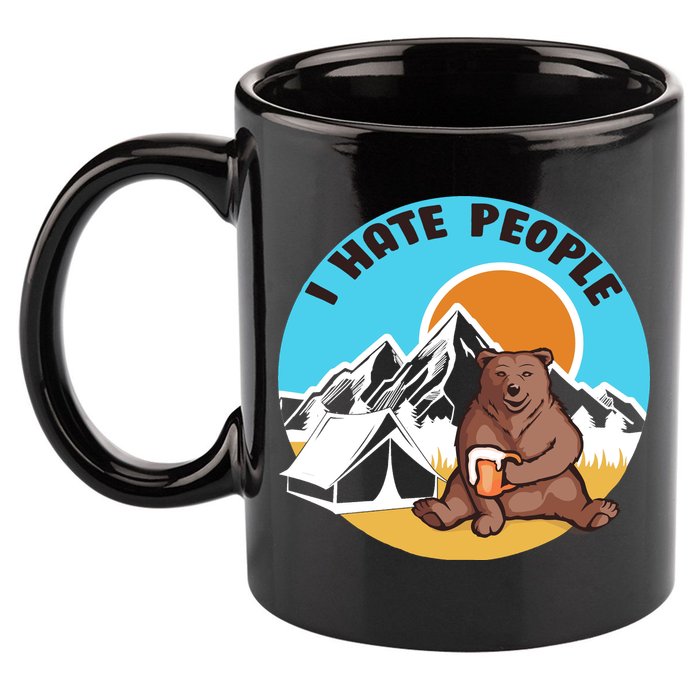 Bear Funny Camping I Hate People 11oz C Handle Ceramic Mug