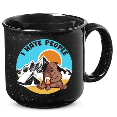 Bear Funny Camping I Hate People 15oz Campfire Ceramic Mug