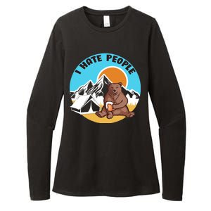 Bear Funny Camping I Hate People Womens CVC Long Sleeve Shirt