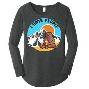 Bear Funny Camping I Hate People Women's Perfect Tri Tunic Long Sleeve Shirt