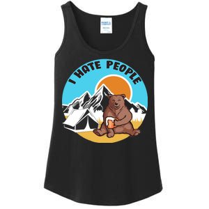 Bear Funny Camping I Hate People Ladies Essential Tank