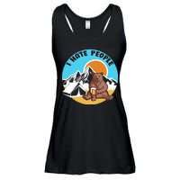 Bear Funny Camping I Hate People Ladies Essential Flowy Tank