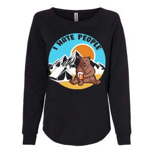 Bear Funny Camping I Hate People Womens California Wash Sweatshirt