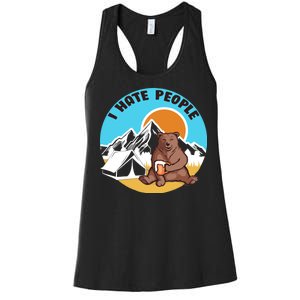 Bear Funny Camping I Hate People Women's Racerback Tank