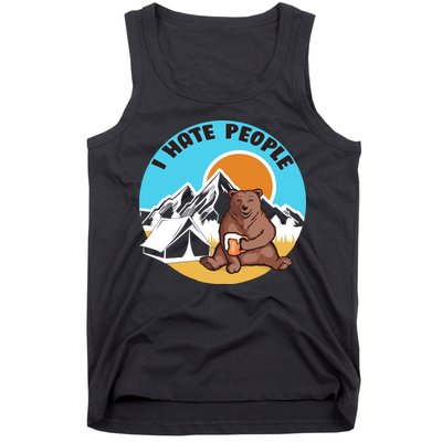Bear Funny Camping I Hate People Tank Top