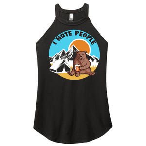 Bear Funny Camping I Hate People Women's Perfect Tri Rocker Tank