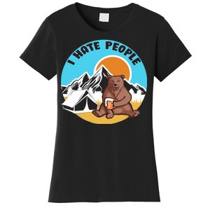 Bear Funny Camping I Hate People Women's T-Shirt