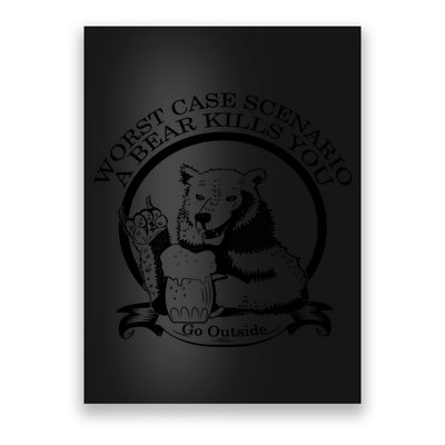 Bear Kills You Worst Scenario Go Outside Poster
