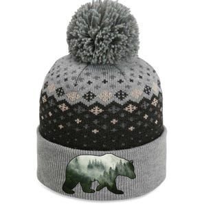 Bear Misty Forest Wilderness The Baniff Cuffed Pom Beanie