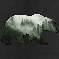 Bear Misty Forest Wilderness Cool Comfort Performance Bucket Hat