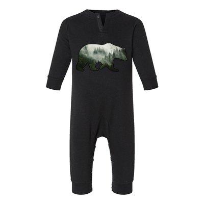 Bear Misty Forest Wilderness Infant Fleece One Piece