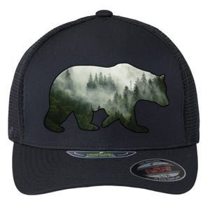 Bear Misty Forest Wilderness Flexfit Unipanel Trucker Cap