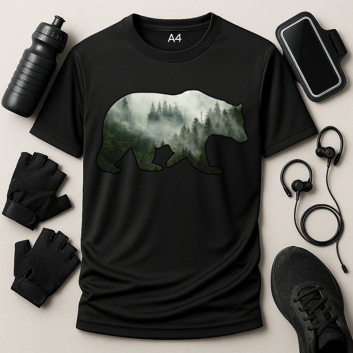 Bear Misty Forest Wilderness Cooling Performance Crew T-Shirt