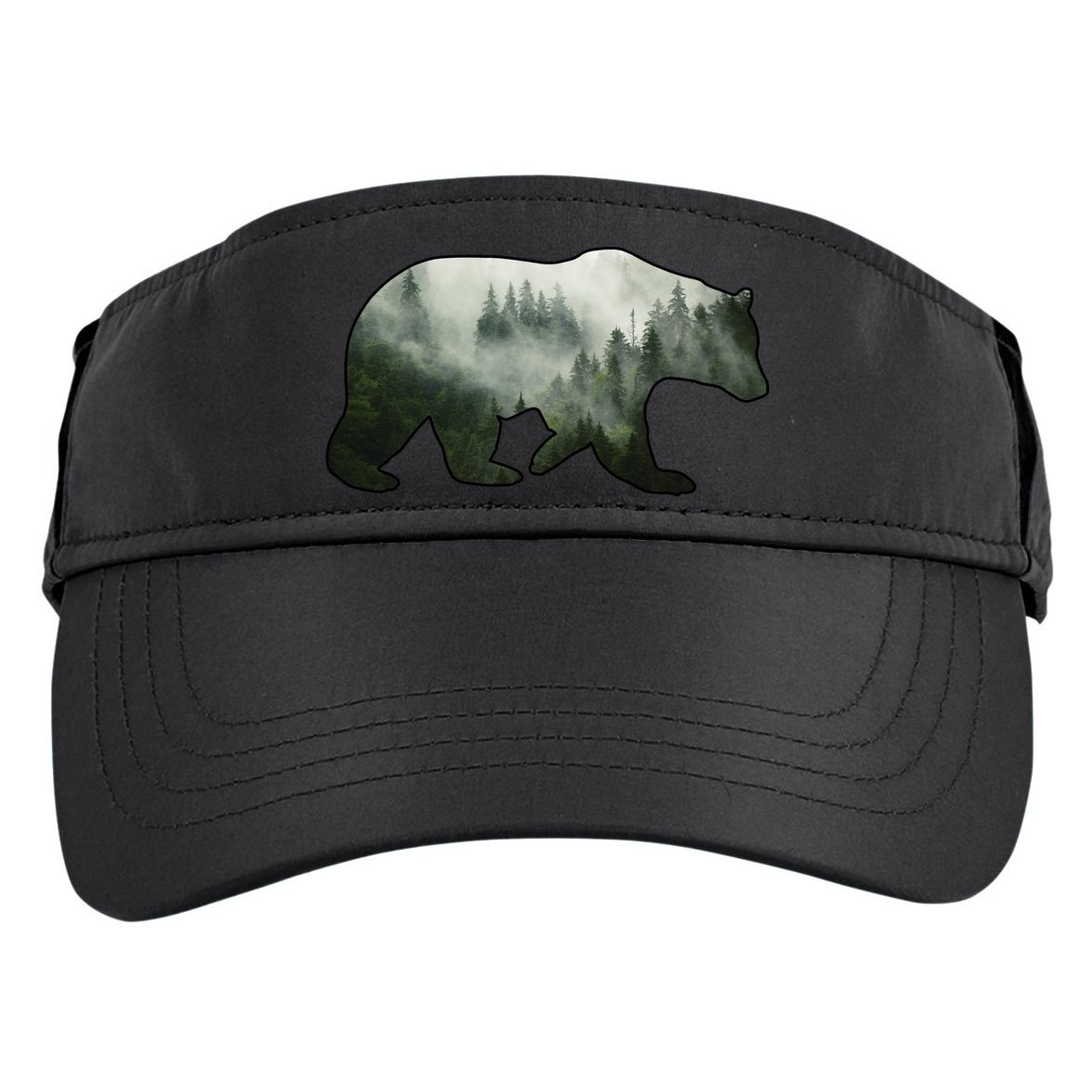 Bear Misty Forest Wilderness Adult Drive Performance Visor