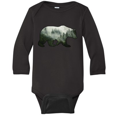 Bear Misty Forest Wilderness Baby Long Sleeve Bodysuit