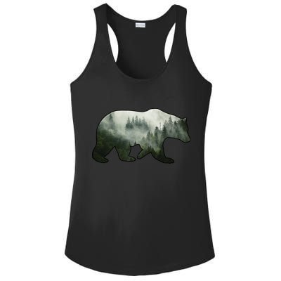 Bear Misty Forest Wilderness Ladies PosiCharge Competitor Racerback Tank