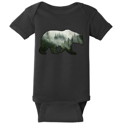 Bear Misty Forest Wilderness Baby Bodysuit