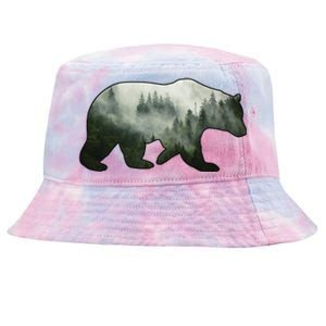 Bear Misty Forest Wilderness Tie-Dyed Bucket Hat