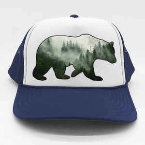 Bear Misty Forest Wilderness Trucker Hat