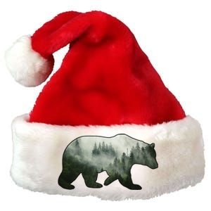 Bear Misty Forest Wilderness Premium Christmas Santa Hat