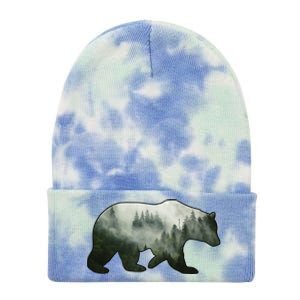 Bear Misty Forest Wilderness Tie Dye 12in Knit Beanie