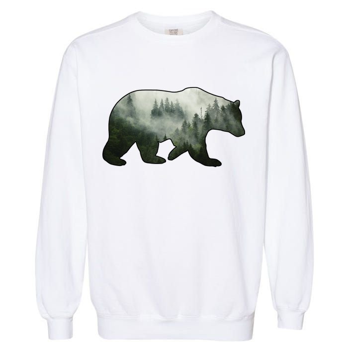 Bear Misty Forest Wilderness Garment-Dyed Sweatshirt