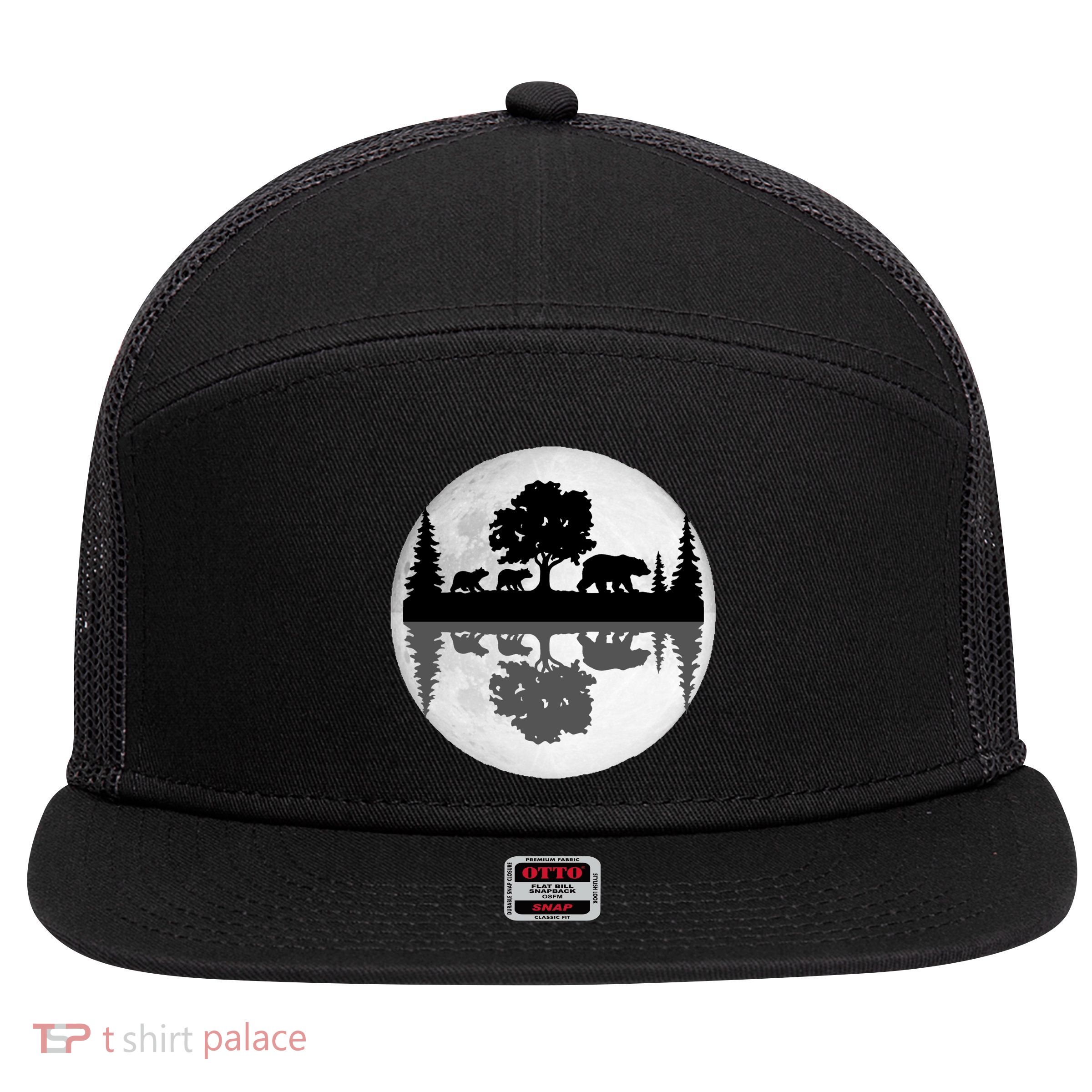 Bear Moon Wilderness 7 Panel Mesh Trucker Snapback Hat