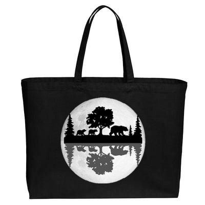 Bear Moon Wilderness Cotton Canvas Jumbo Tote