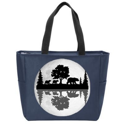 Bear Moon Wilderness Zip Tote Bag