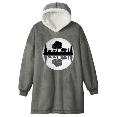 Bear Moon Wilderness Hooded Wearable Blanket