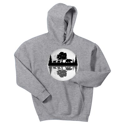 Bear Moon Wilderness Kids Hoodie