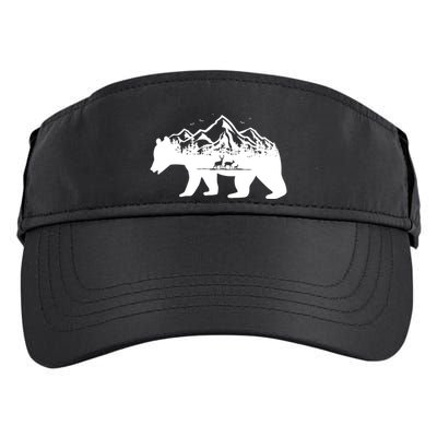 Bear Mountains With Deer Family Nature Fan Adult Drive Performance Visor
