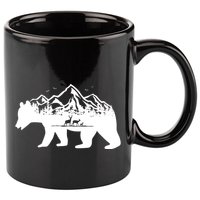 Bear Mountains With Deer Family Nature Fan 11oz C Handle Ceramic Mug