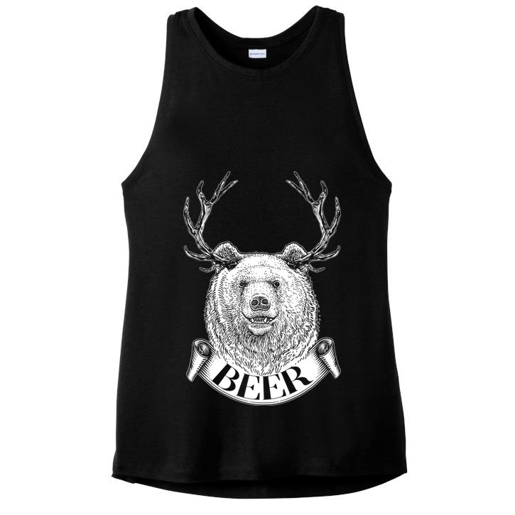 Bear Plus Deer Equals BEER  Ladies PosiCharge Tri-Blend Wicking Tank