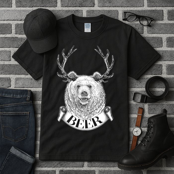 Bear Plus Deer Equals BEER  Tall T-Shirt
