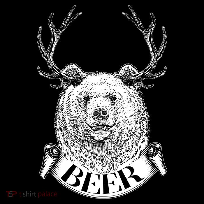 Bear Plus Deer Equals BEER  Drawstring Bag