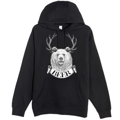 Bear Plus Deer Equals BEER  Premium Pullover Hoodie