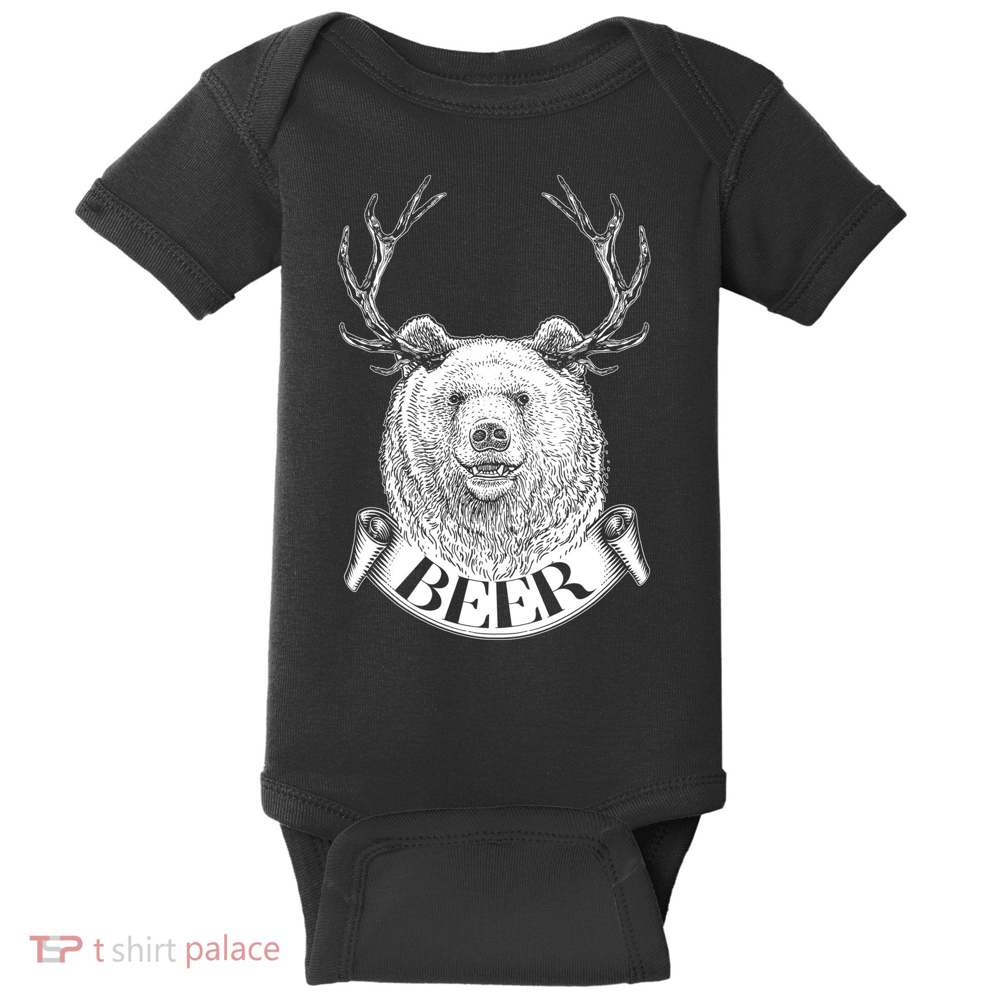 Bear Plus Deer Equals BEER  Baby Bodysuit