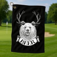 Bear Plus Deer Equals BEER  Golf Towel