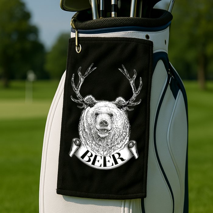 Bear Plus Deer Equals BEER  Golf Towel