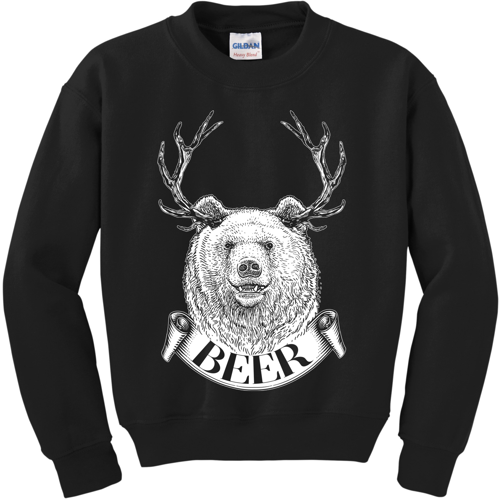 Bear Plus Deer Equals BEER  Kids Sweatshirt