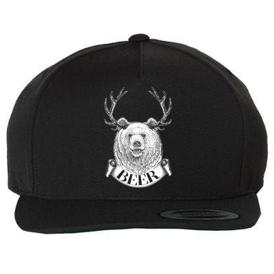 Bear Plus Deer Equals BEER  Wool Snapback Cap