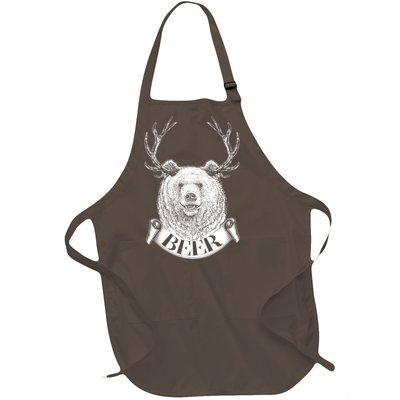 Bear Plus Deer Equals BEER  Full-Length Apron With Pockets