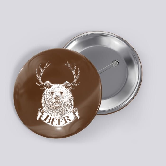 Bear Plus Deer Equals BEER  Button